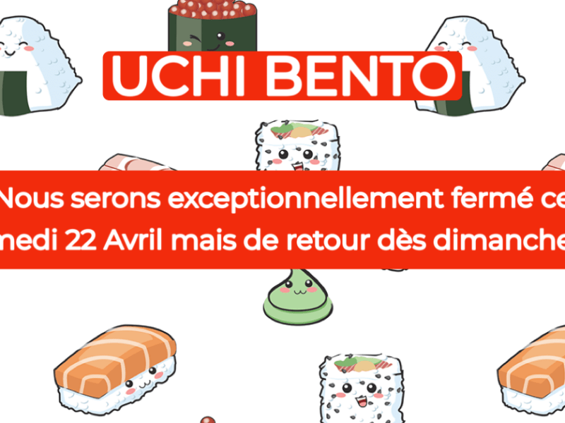 Fermeture exceptionnelle : samedi 22 Avril&nbsp;2023